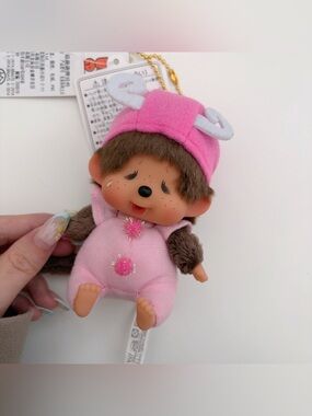 Monchhichi Pink Butterfly Keychain/Bag Charm